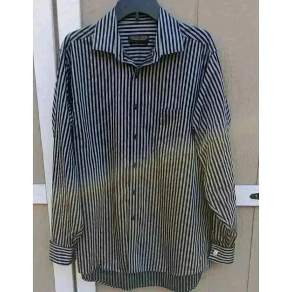 Donald J Trump Mens Signature Button‎ L/S Dress Shirt Black/ Gray Sz 16 34/35 - Picture 1 of 6